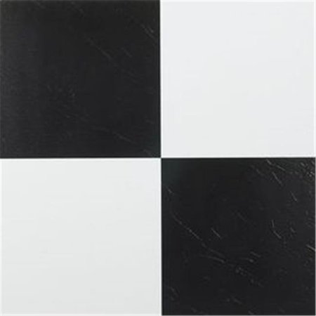 ACHIM IMPORTING Achim Importing Co.; Inc. FTVSO10320 NEXUS Black & White 12 Inch x 12 Inch Self Adhesive Vinyl Floor Tile #103 FTVSO10320